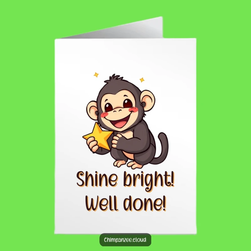 Free Printable Joyful Chimp Congrats Card: Funny Downloadable Gift for Success