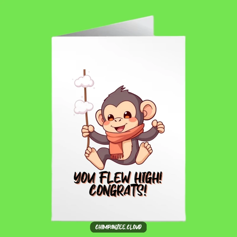 Free Printable Playful Chimp Congrats Card: Funny Downloadable Gift for Achievements
