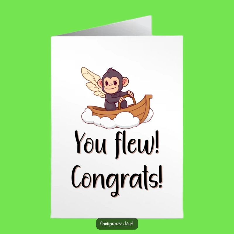Free Printable Congrats Card: Chimp Cloud Navigator, Downloadable Humorous Achievement