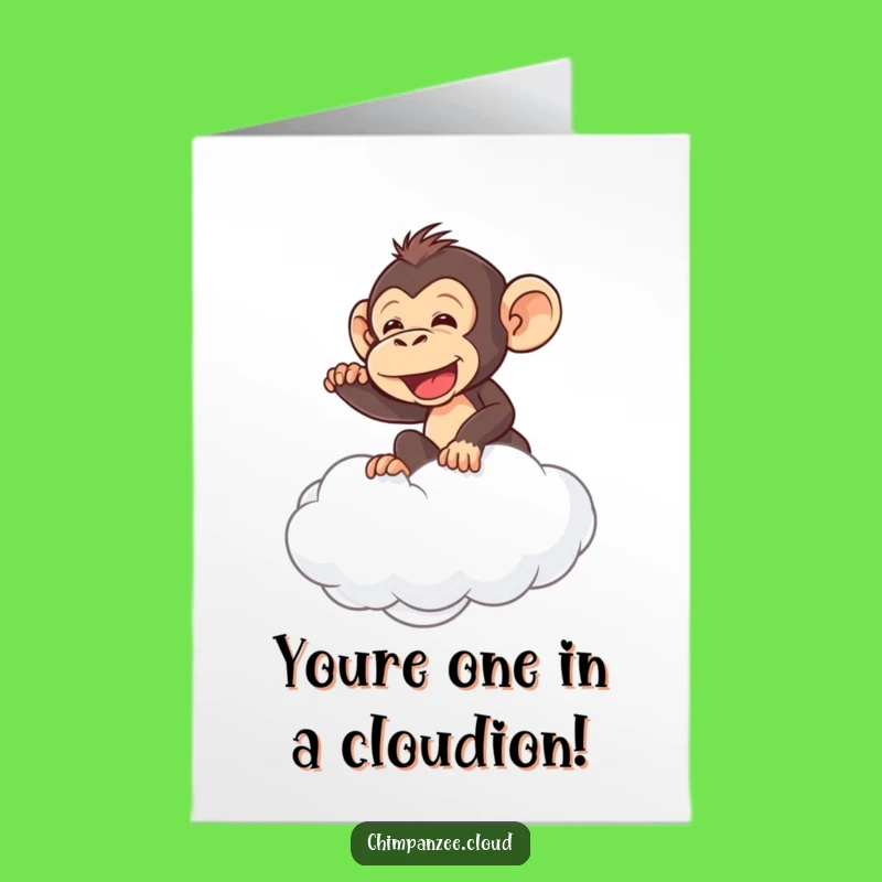 Free Printable Chimpanzee Congrats Card: Mischievous Cloud Rider Downloadable for Success