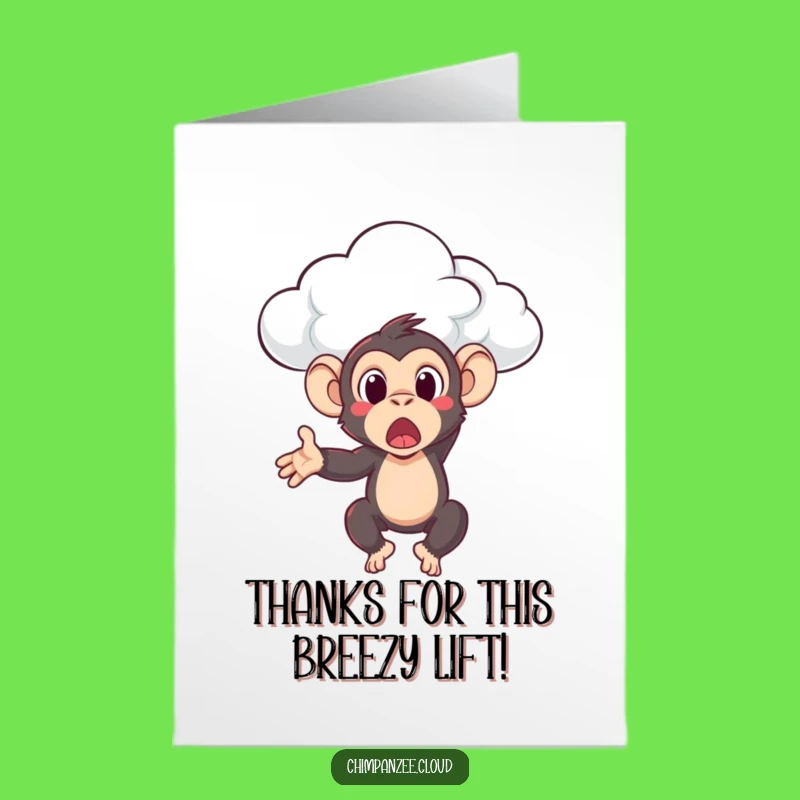 Free Printable Thank You Card: Grateful Chimp Cloud Toss Downloadable Gift
