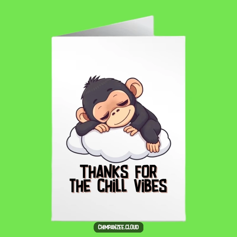 Free Printable Thank You Card: Napping Chimp Cloud - Gratitude Downloadable Gift!