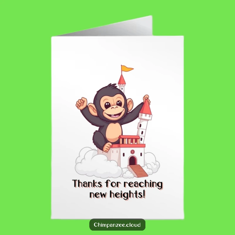 Free Printable Thanks Card: Cloud Castle Chimp Downloadable Gift