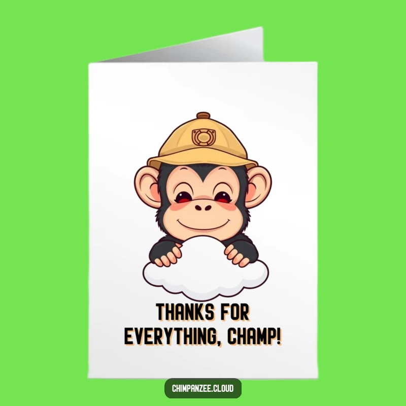 Free Printable Thanks Chimp Card: Funny Explorer Downloadable Gift of Gratitude