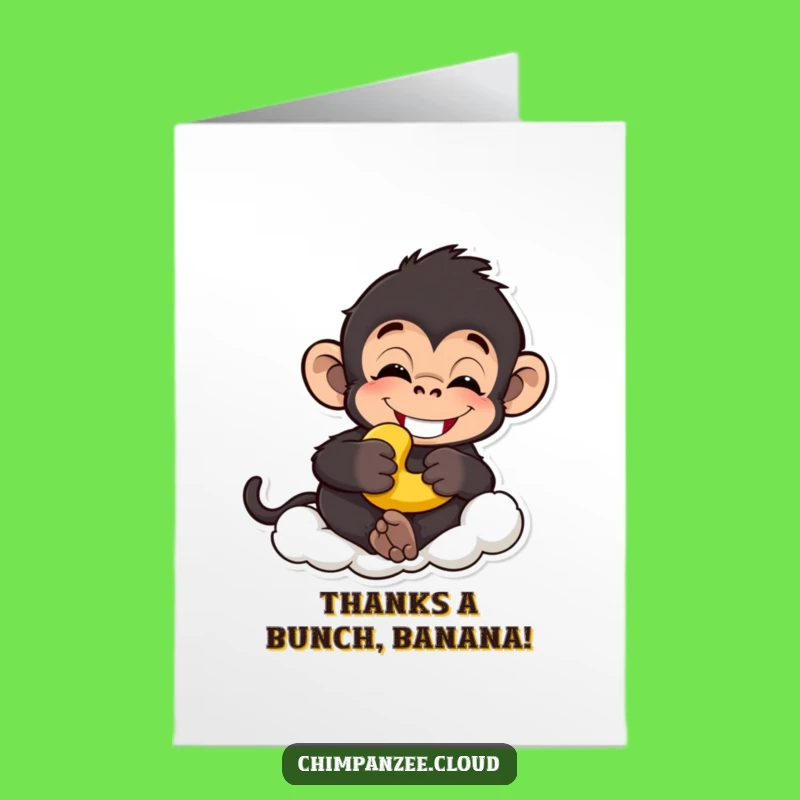 Free Printable Thank You Card: Chimp's Banana Gratitude, Funny Downloadable