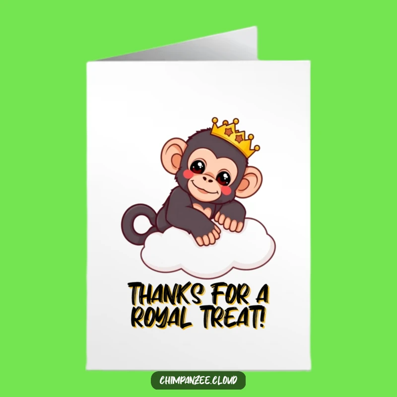 Free Printable Thank You Chimp Card: Crowned Cloud Relaxation Downloadable