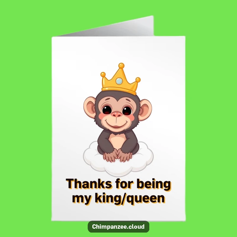 Free Printable Thank You Card: Royal Chimp Thanks, Cloud Drifter, Downloadable Gratitude
