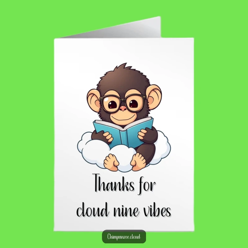 Free Printable Thank You Chimp Card: Humorous Cloud Reader Downloadable Greeting