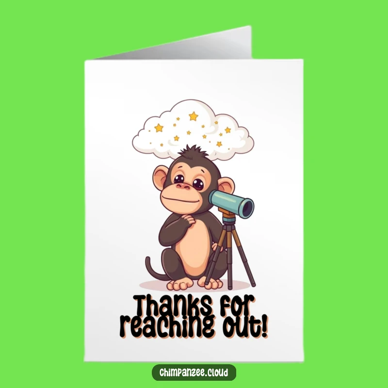 Free Printable Thank You Card: Chimp Stargazer - Funny Downloadable Gift
