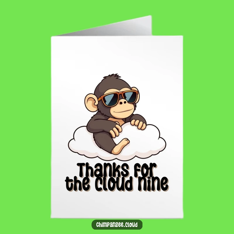 Free Printable Thank You Card: Chimp Cloud Chill, Sunglasses Humor, Downloadable Appreciation Gift
