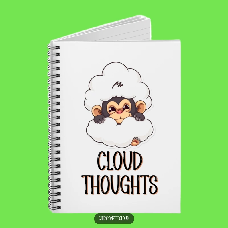 Funny Chimp Cloud Hideout Notebook - Mischievous Journal, Perfect Gift!