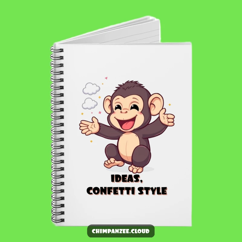 Funny Chimp Celebration Notebook: Happy Chimpanzee, Cloud Confetti Journal, Hilarious Funny Gift!