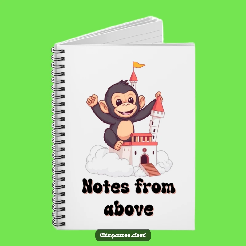 Funny Chimp Cloud Castle Notebook - Hilarious Journal Gift for Dreamers