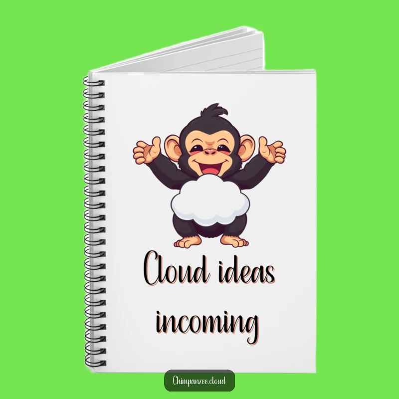 Funny Chimp Cloud Puff Notebook: Chimpanzee Journal for Happy Thoughts, A Humorous Gift