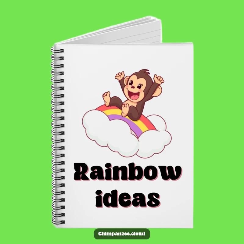 Funny Chimp Rainbow Notebook - Excited Character Journal, Perfect Gift!