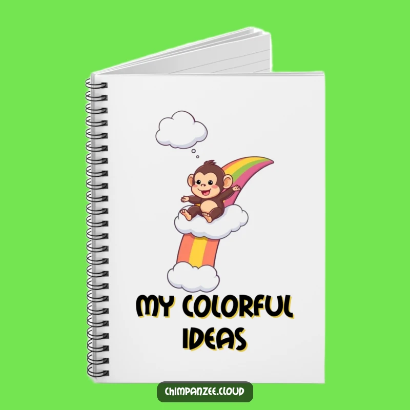 Funny Chimp Rainbow Notebook: Journal Your Adventures with a Playful Primate, Ideal Funny Gift