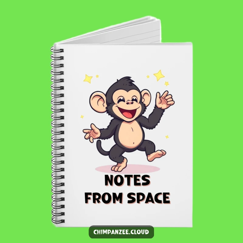 Funny Chimpanzee Dancing Notebook - Cosmic Star Dust Journal