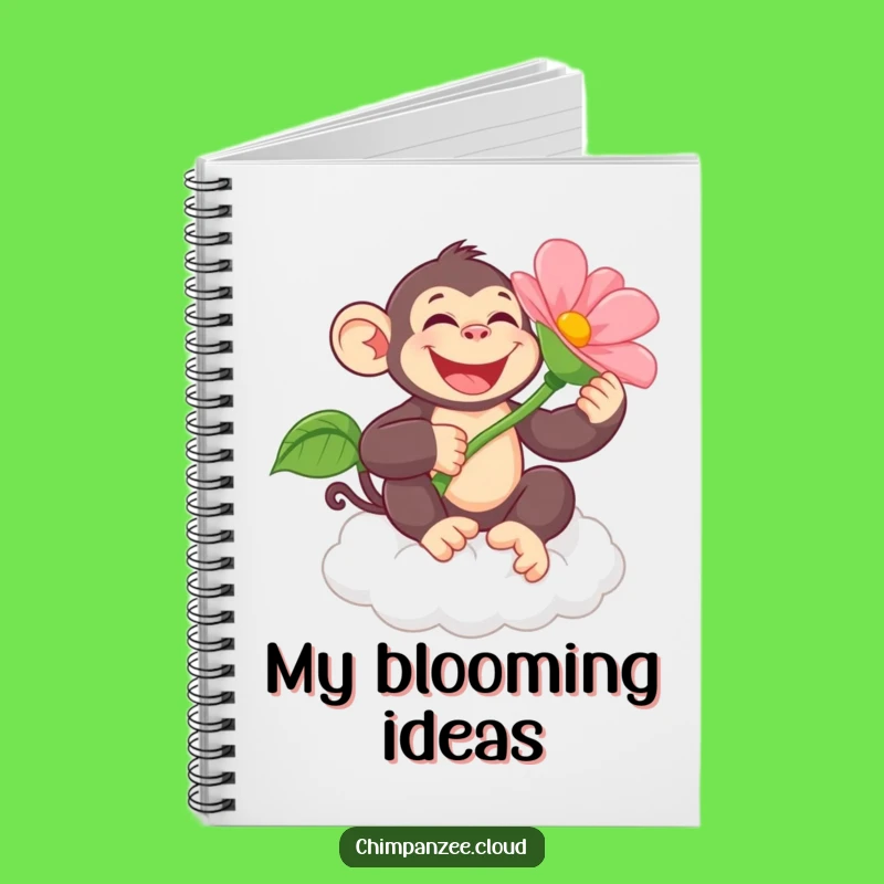Funny Chimpanzee Flower Notebook: Jot Down Ideas with Joyful Flair