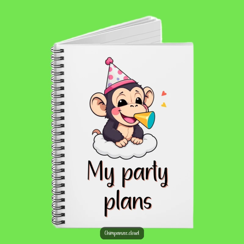 Funny Party Chimp Noisemaker Notebook: Jot Down Party Ideas