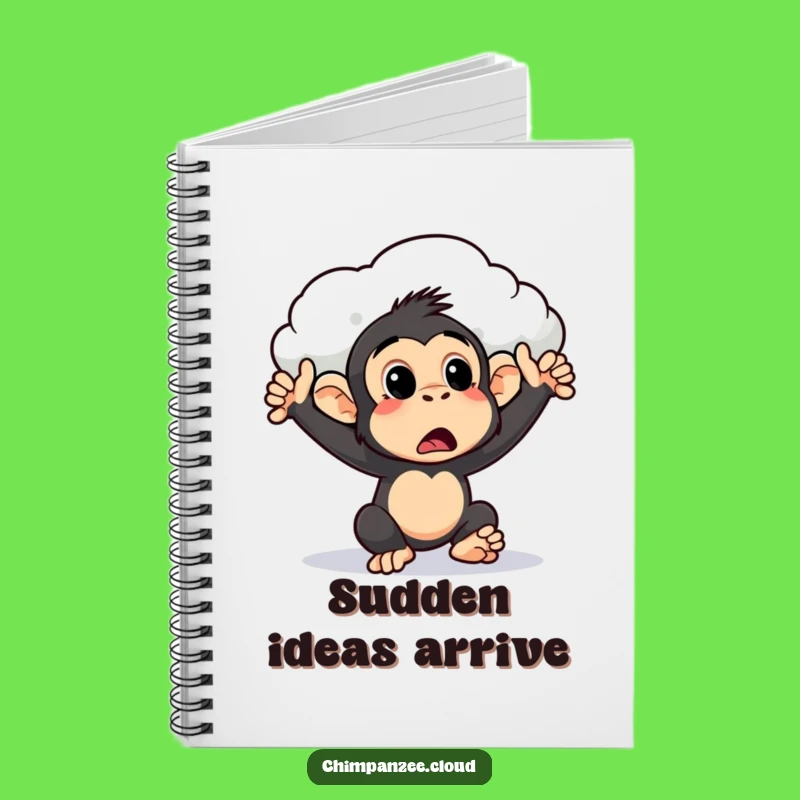Funny Surprised Chimpanzee Cloud Push Notebook: Journaling Fun & Humorous Stationery