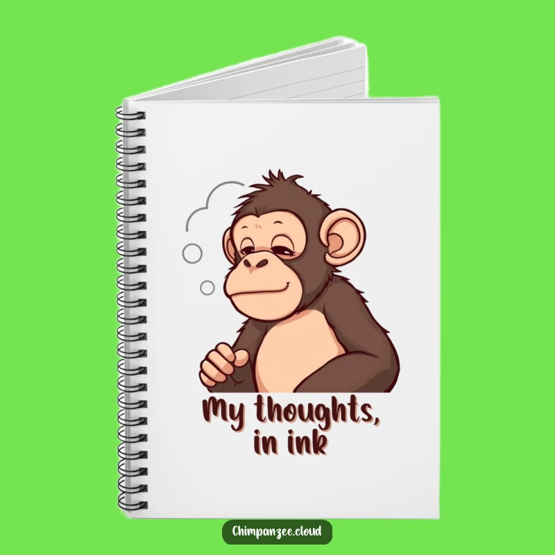 Funny Thoughtful Chimpanzee Notebook: Capture Your Deepest Thoughts