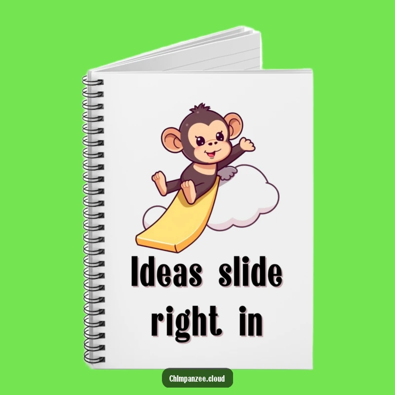 Funny Playful Chimpanzee Cloud Slide Notebook: Journaling Adventure & Humorous Stationery