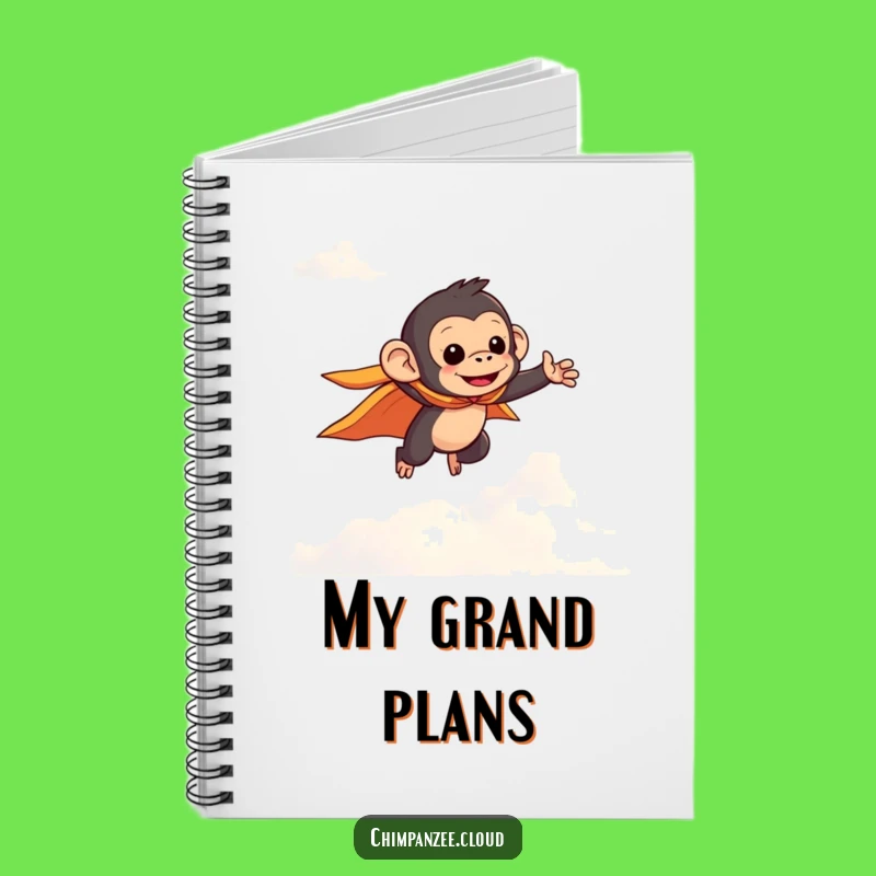 Funny Flying Chimpanzee Cape Notebook: Jot Down Heroic Ideas