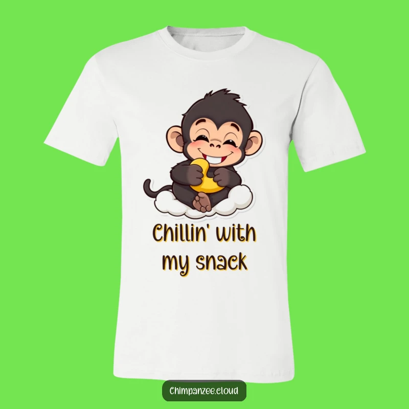 Funny Grinning Chimp Banana T-Shirt: A Hilarious Cloud-Dwelling Monkey Gift