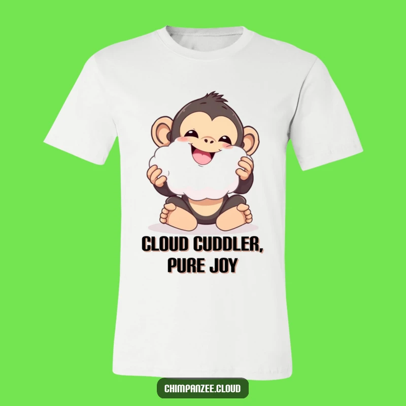 Funny Cloud Chimp T-Shirt: Delighted Playtime, Comfy Funny Gift Tee