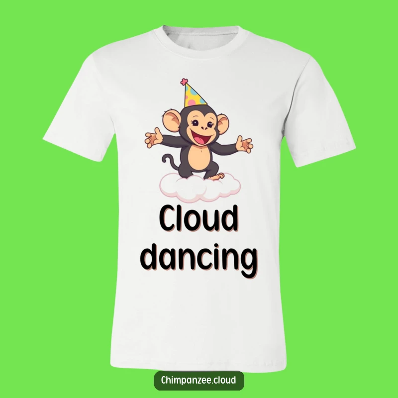 Funny Chimp Dance T-Shirt: Cheerful Chimp Party on Cloud, Hilarious Gift