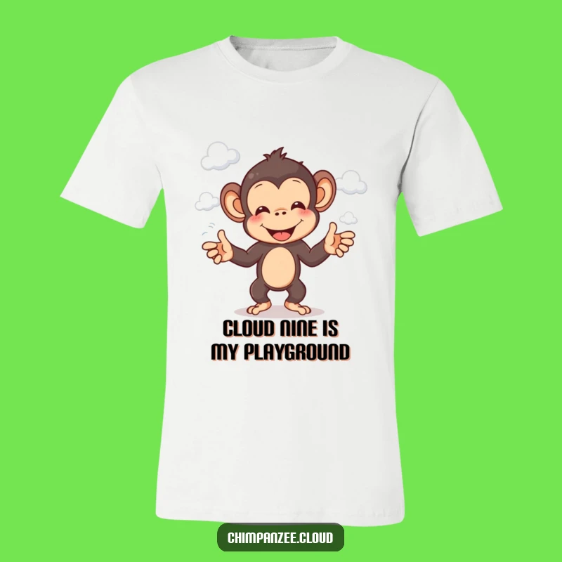 Funny Chimp Cloud Juggler Tee: Cheerful Monkey T-Shirt, Hilarious Gift