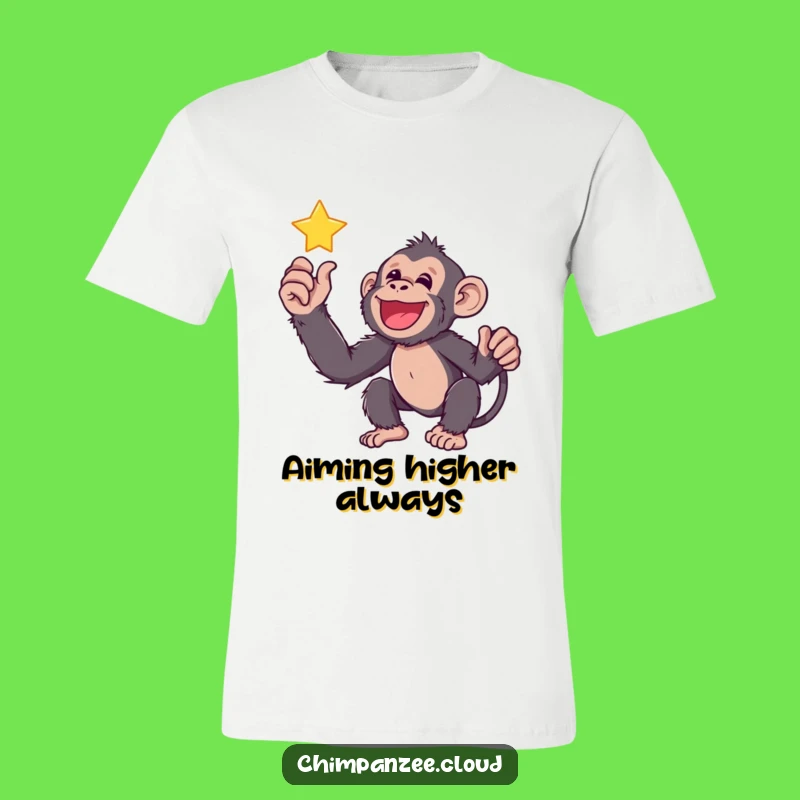 Funny Chimp Star Reach T-Shirt: Aspiring Chimp Tee for Dreamers