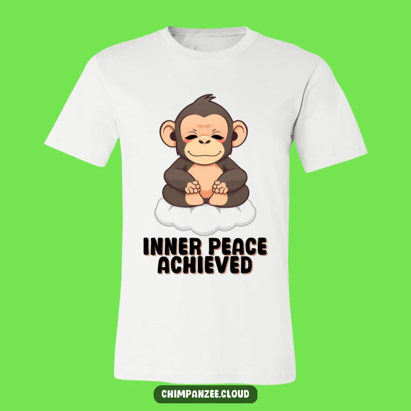 Funny Chimp Zen Tee: Meditating Monkey's Peaceful Cloud Journey Shirt
