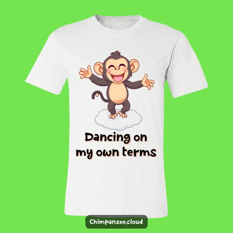 Funny Joyful Chimpanzee Dancing T-Shirt: Wear Your Happiness Out Loud