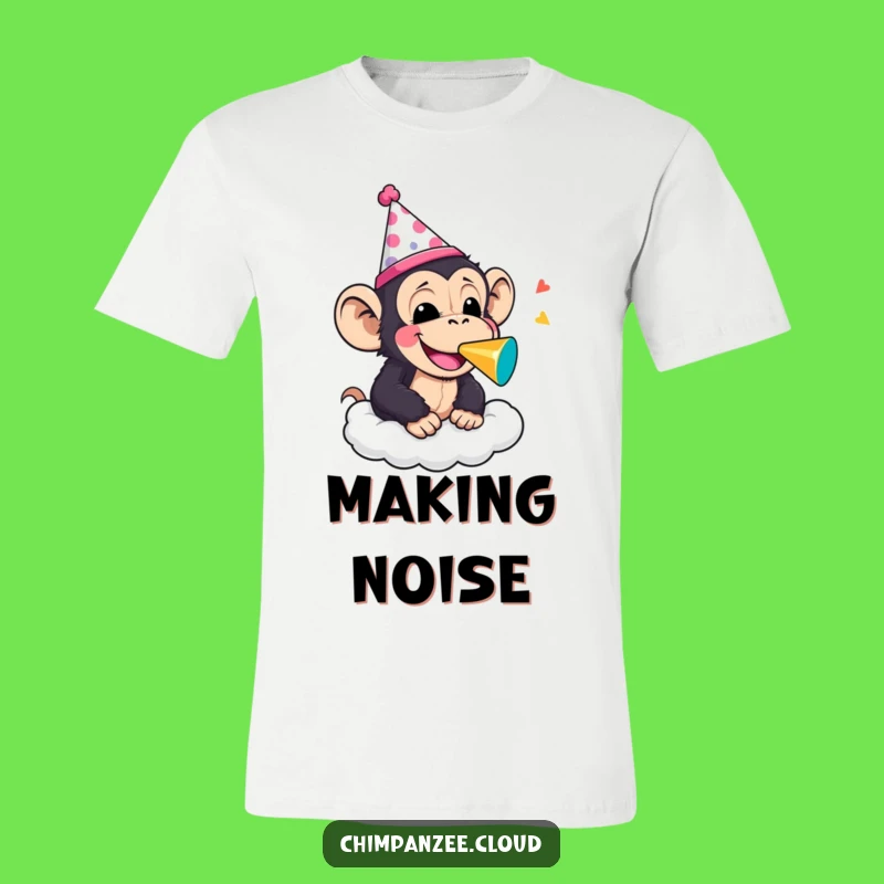 Funny Party Chimp Noisemaker T-Shirt: Wear the Celebration