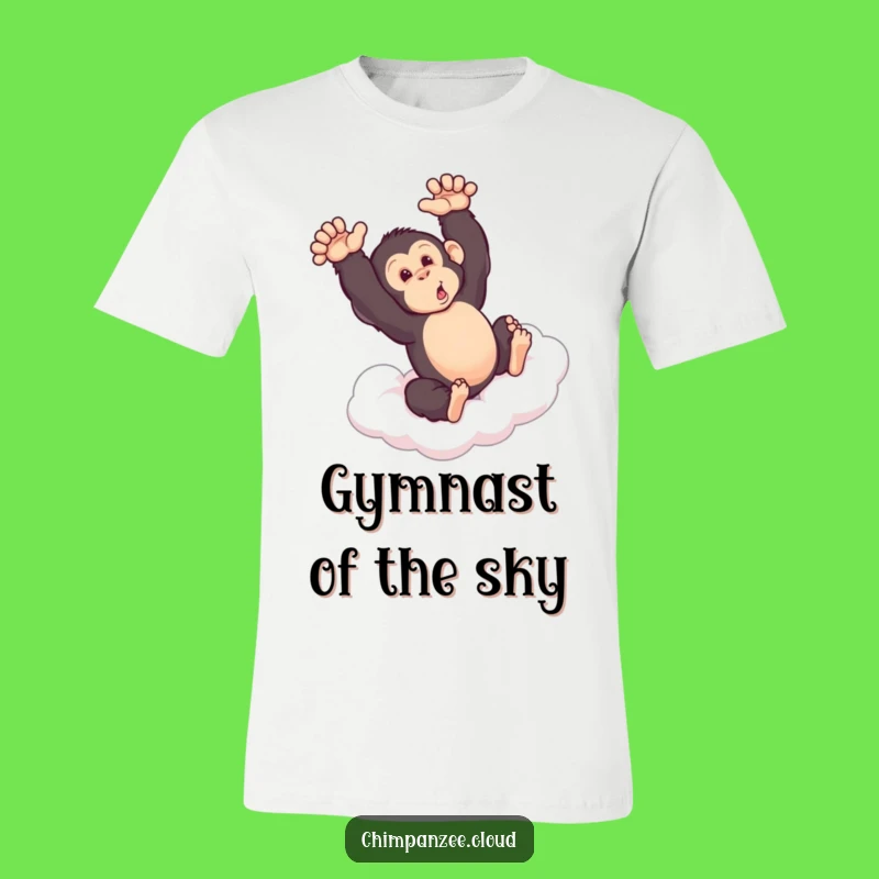 Funny Chimp Cloud Somersault T-Shirt: Active Fun Print