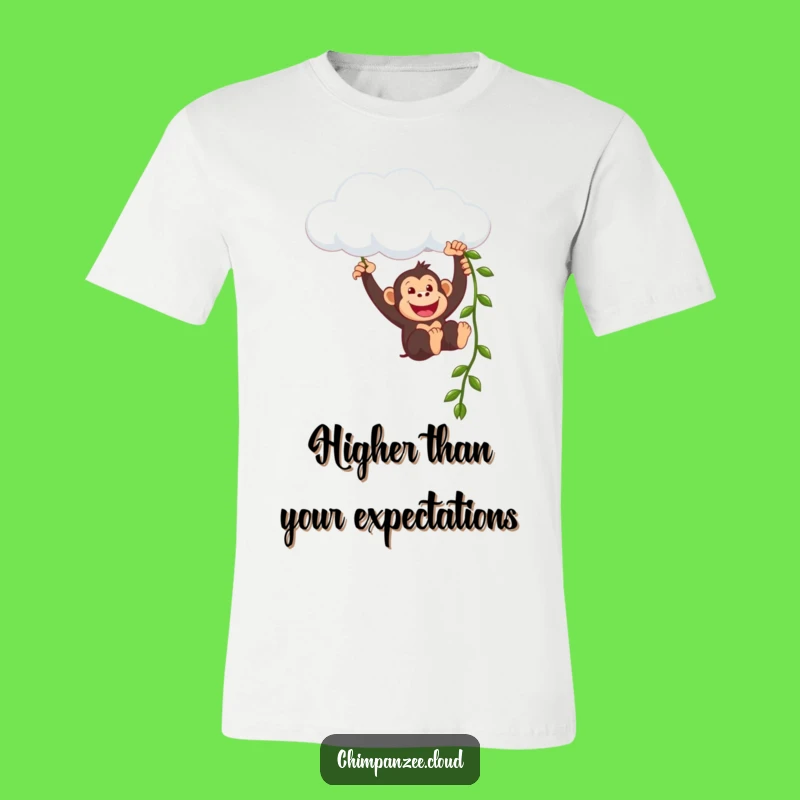 Funny Chimpanzee Swinging T-Shirt: Hilarious Primate Adventure Tee for Comedic Souls