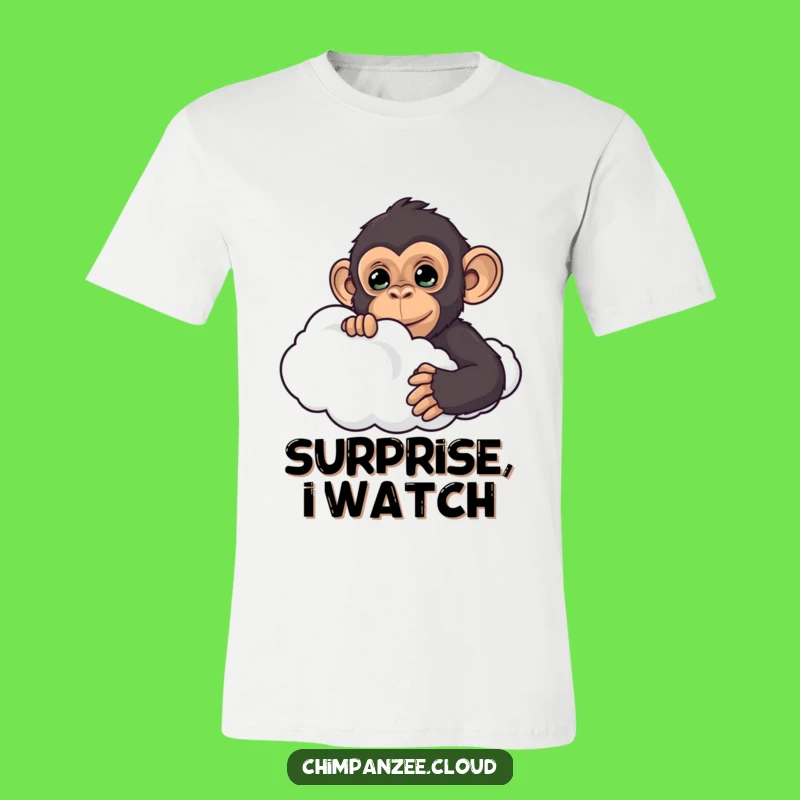 Funny Curious Chimp Cloud T-Shirt: Playful Peek Design
