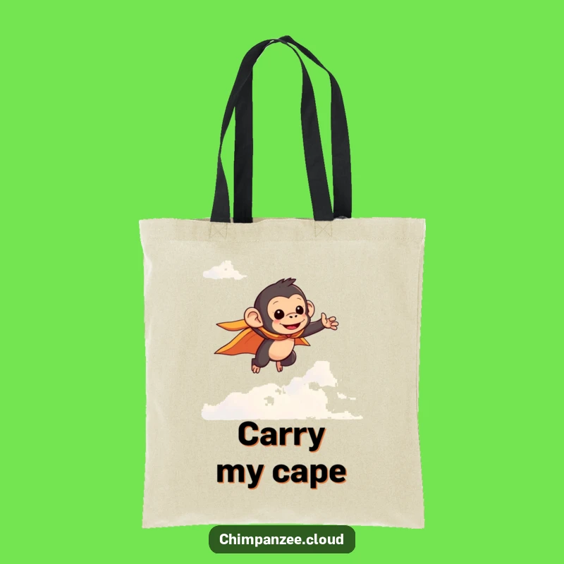 Funny Flying Chimpanzee Cape Tote Bag: Carry Your Heroic Essentials