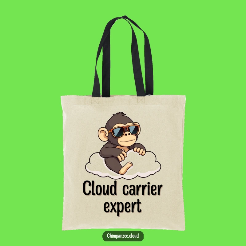 Funny Chimp Sunglasses Tote: Humorous Cloud Design for a Perfect Shopping Gift