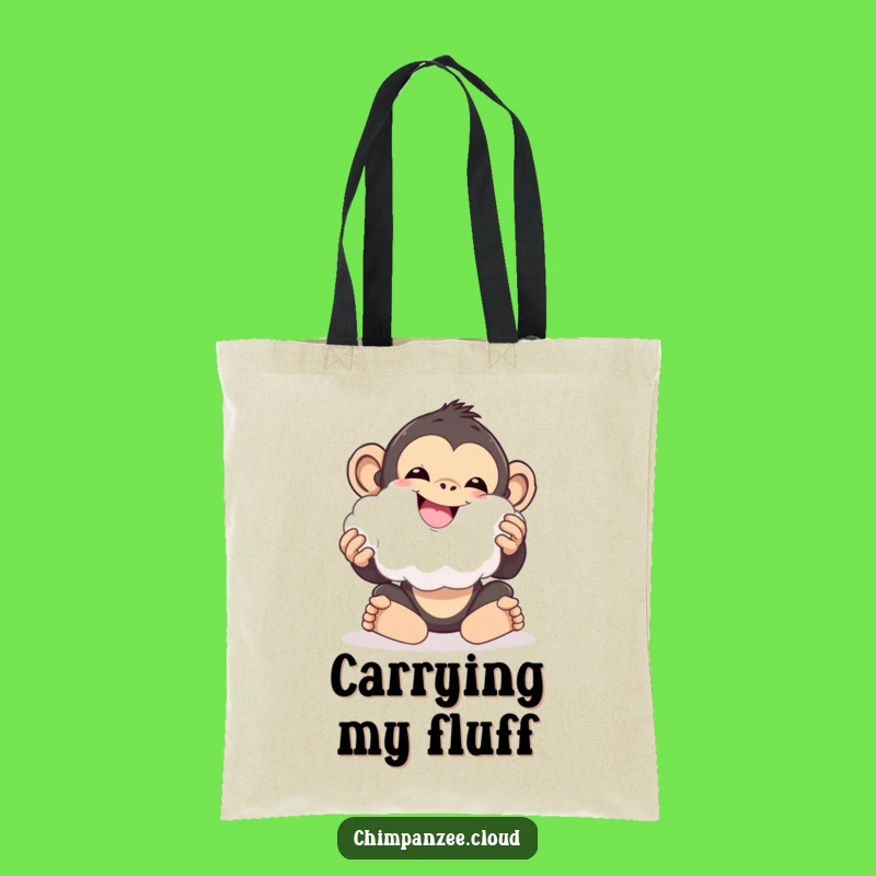 Funny Cloud Chimp Tote Bag: Delighted Playtime Carryall, Cute Funny Gift