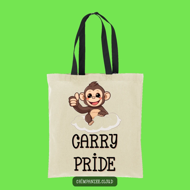 Funny Thumbs Up Chimpanzee Tote Bag: Carry Positivity Daily