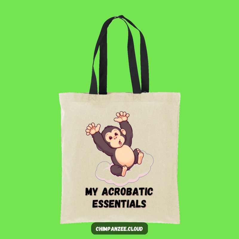 Funny Chimp Cloud Somersault Tote Bag: Carry Your Energy